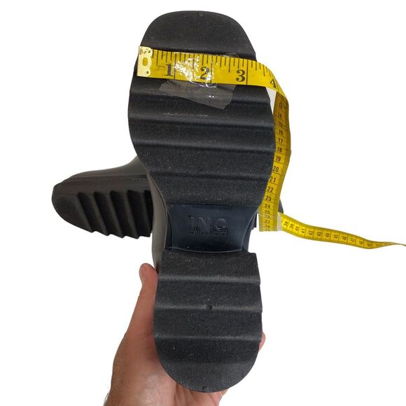 INC Eadin Ankle Bootie Faux Leather Faux Fur Trim Zipper Boots Womens Size 9 - Picture 10 of 16